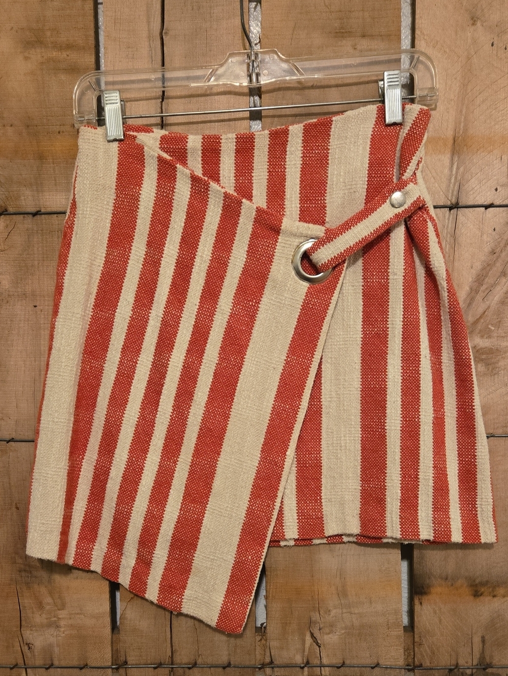 Free People Striped Cotton Wrap Skirt